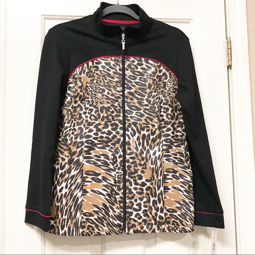 Allison Daley Womens Animal Print Jacket